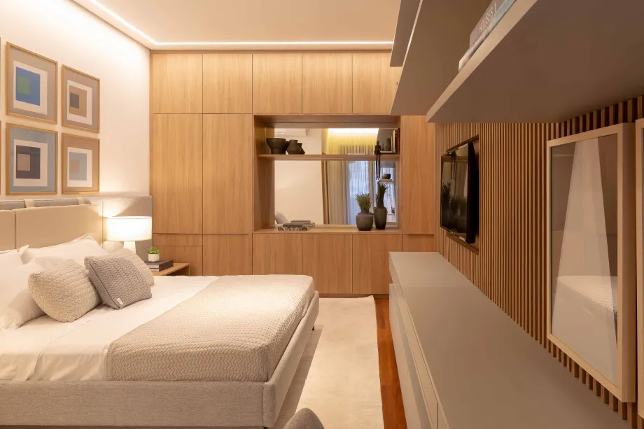 Painéis ripados na decoração: o que o decorado do ROC Batel mostrou