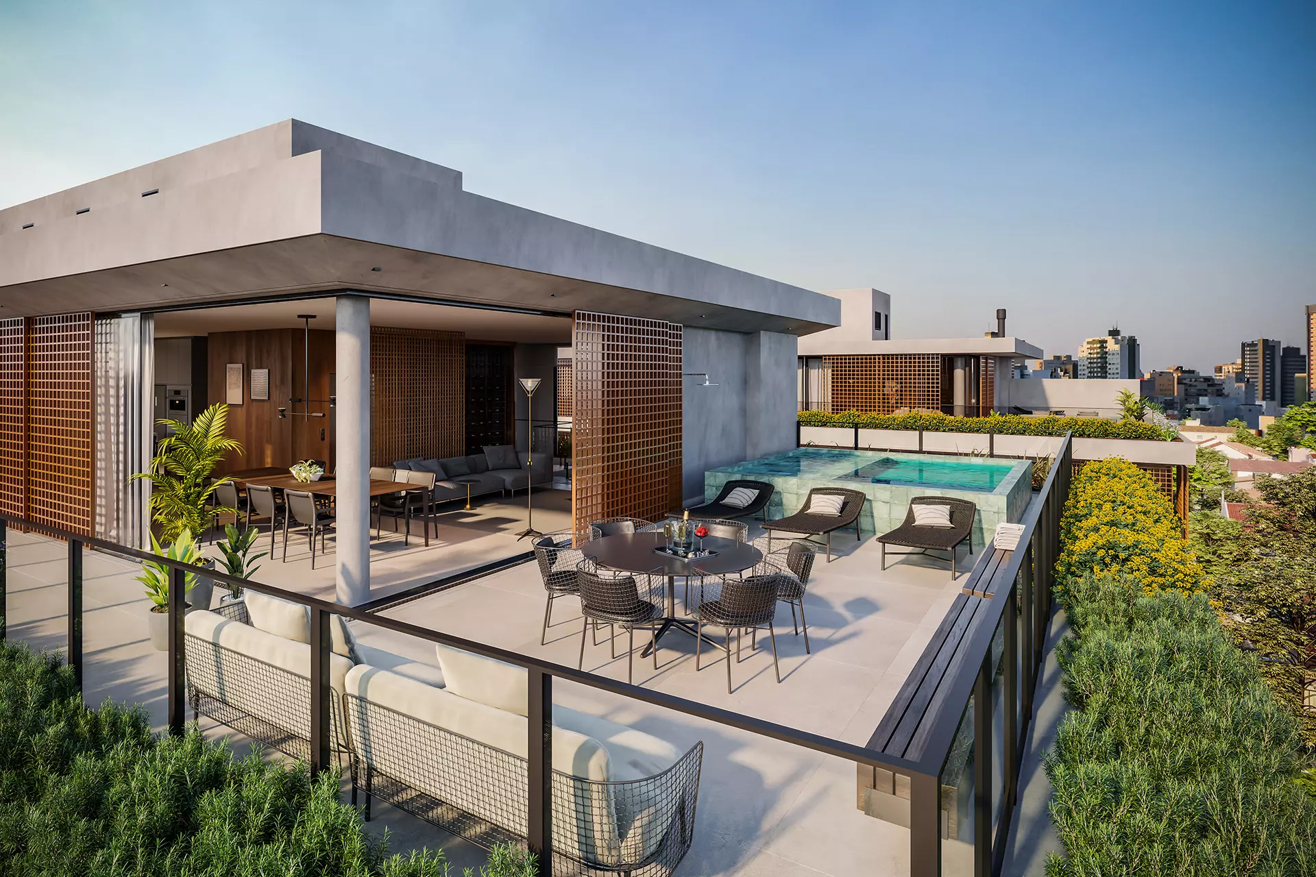 Cobertura com área gourmet e piscina no AMPIO