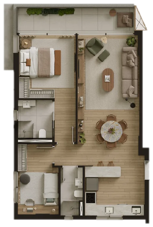 Planta das Residências Tipo A
