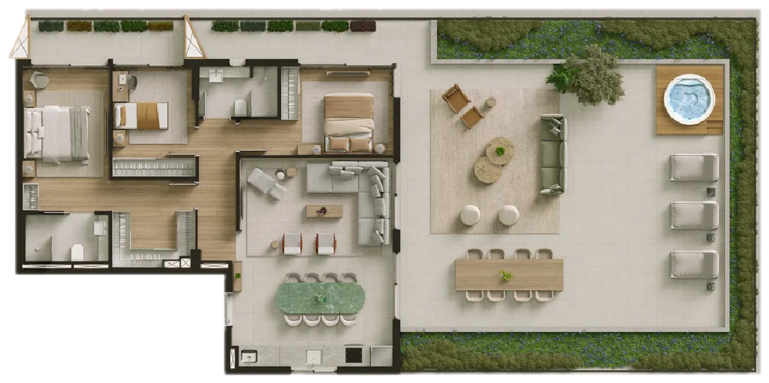 Planta da Residência Jardim (Tipo D)