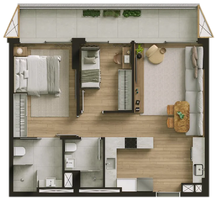 Planta das Residências Tipo E