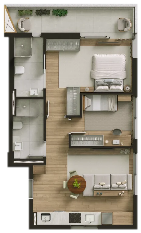 Planta das Residências Tipo F