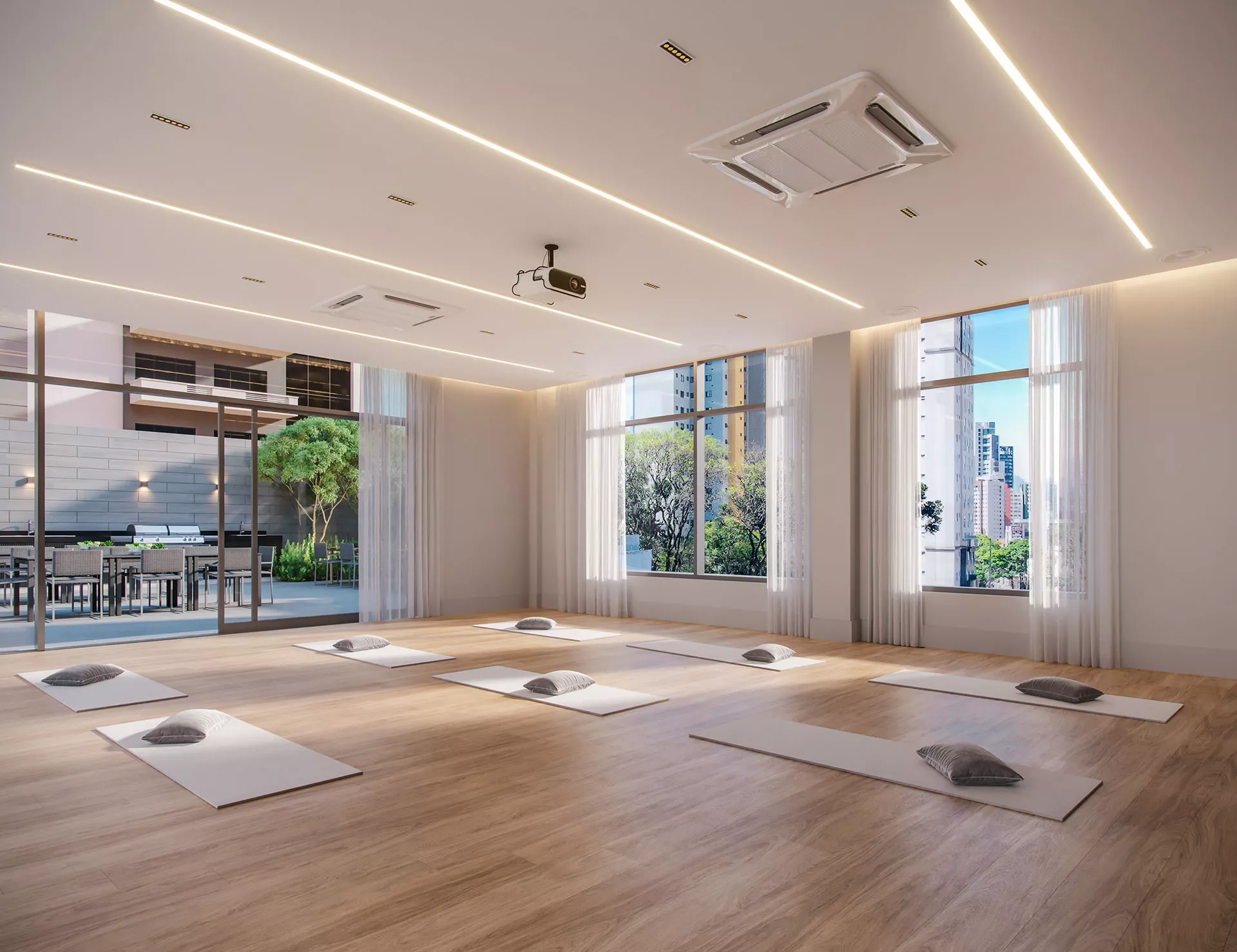 Espaço de alongamento e meditação