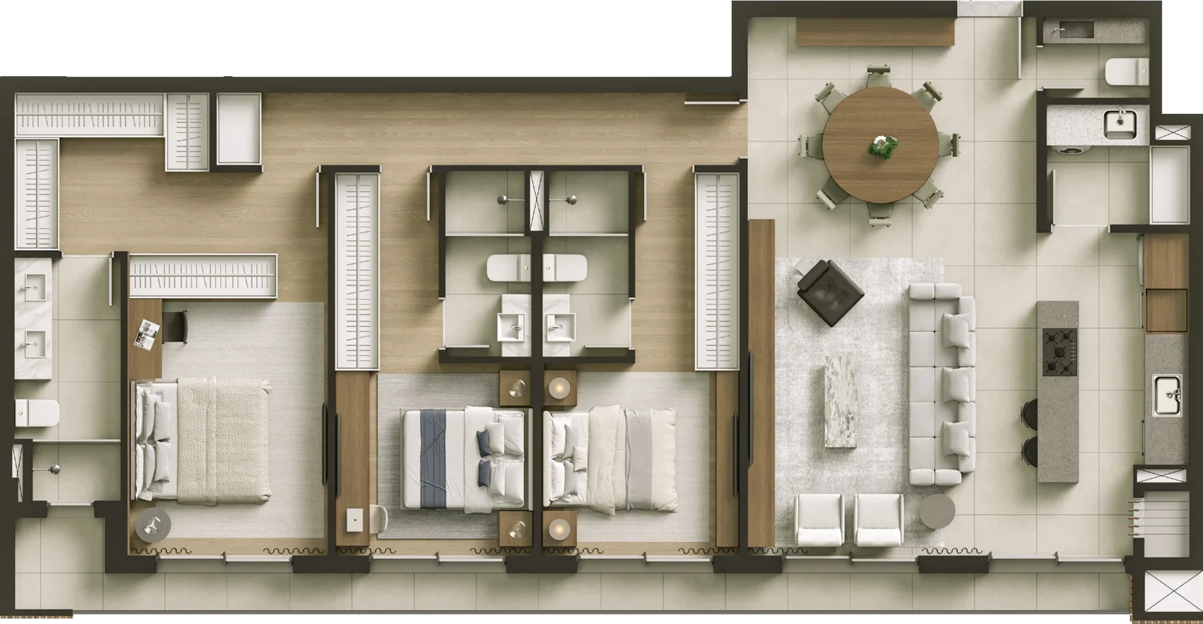 Planta da Residência 2, de 138m²