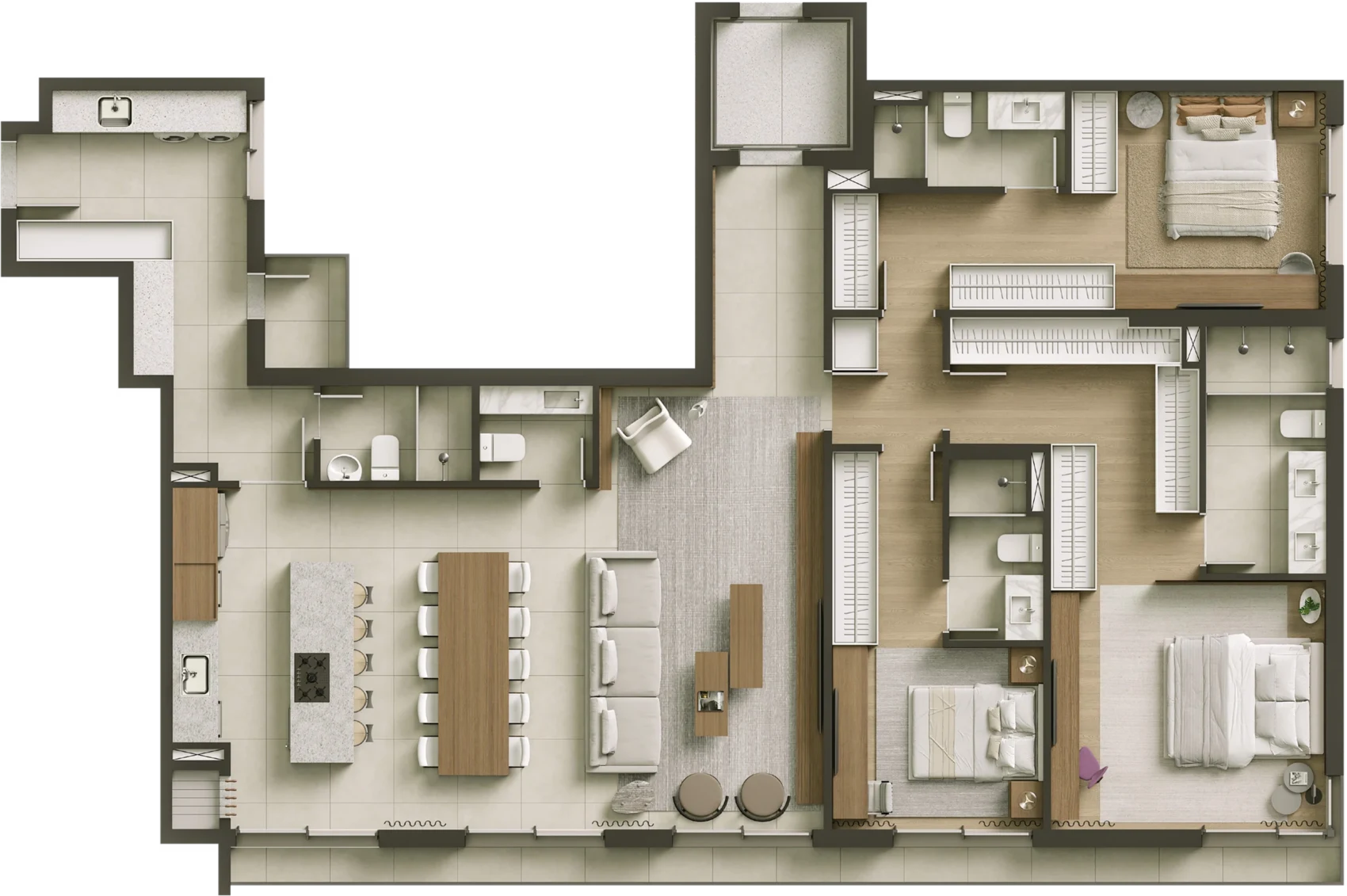 Planta da Residência 3, de 170m²