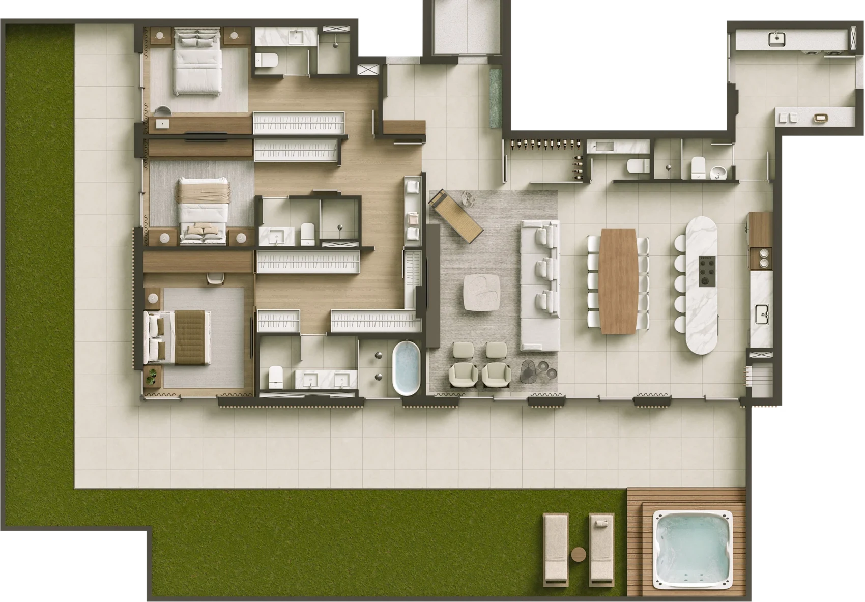 Planta da Residência Jardim de 348m², final 1