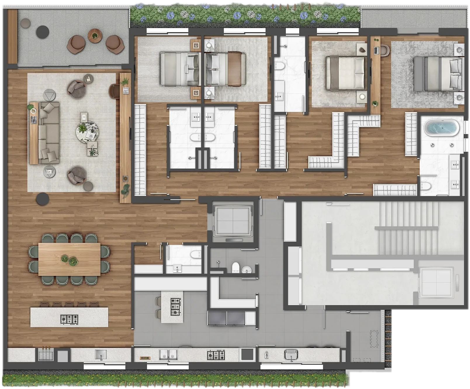 Planta da Residência Suspensa de 314m²