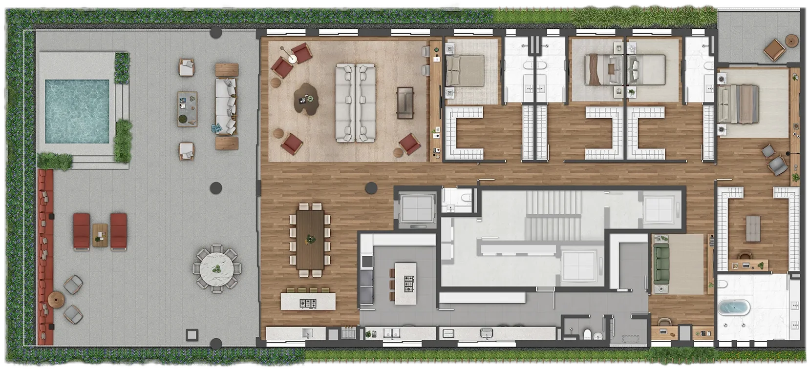 Planta da Residência Terraço de 610m²